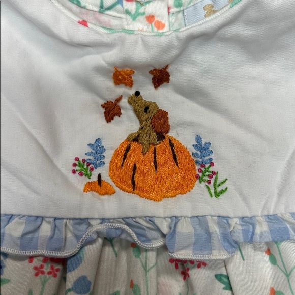 Busy Bee Smocks bloomer set  with Pumpkin Embroidery - Picture 3 of 4
